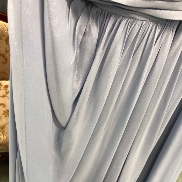 Dessy Lux Shimmer Chiffon Bridesmaid Dress Ruched - Picture 6 of 13